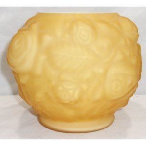 L.G. Wright Glass Co. by Fenton Puffy Rose Cased Satin 50's Bud Vase/Planter 4 1